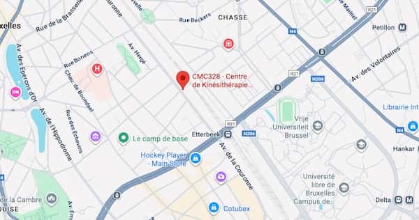 Plan d'accès CMC328 - Avenue de la Couronne 328, 1050 Ixelles, Bruxelles